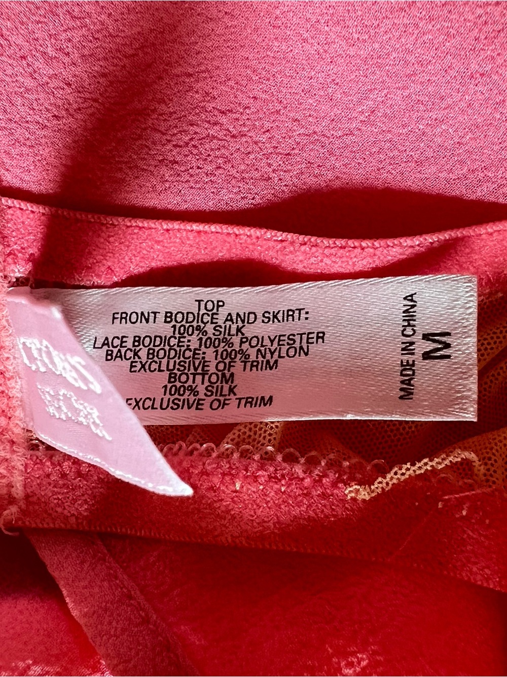 Y2k Vintage Victoria's Secret Pink Lemonade Silk Milkmaid Babydoll Size M - Picture 10 of 15